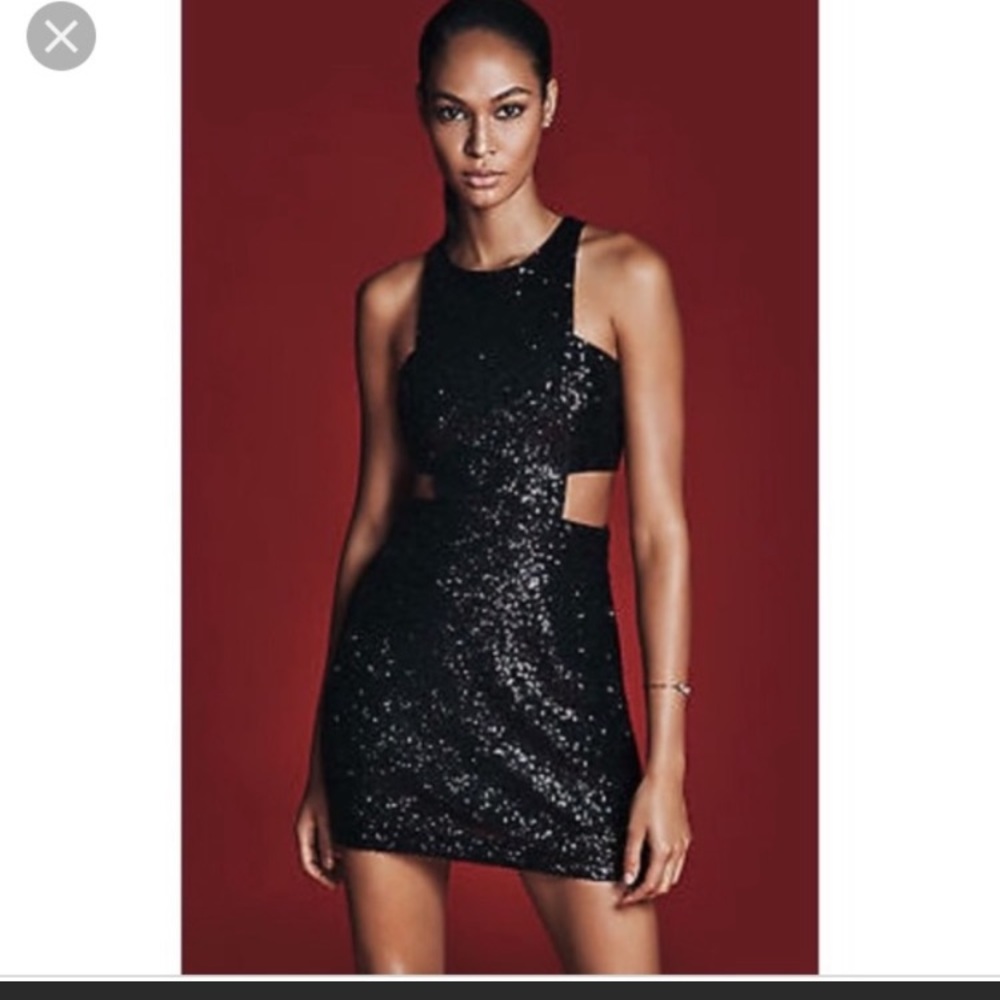 NWOT , never worn cutout sequin dress from express